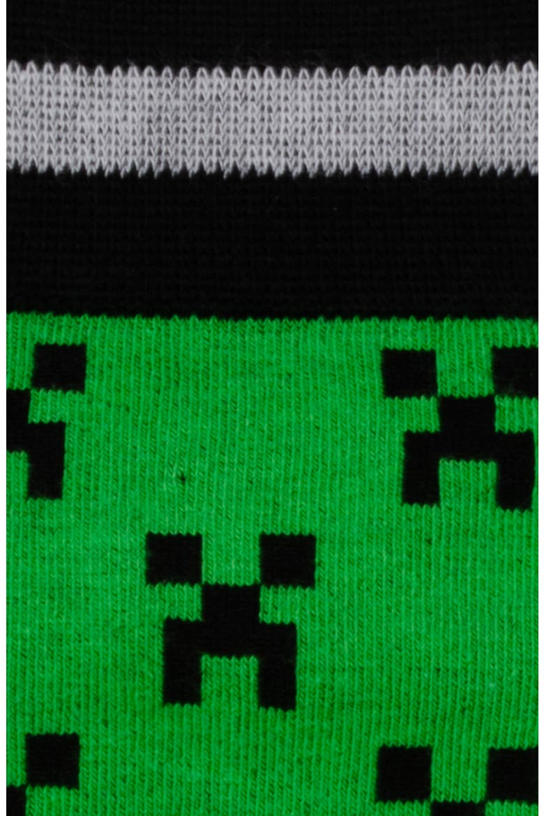Minecraft Creeper Adult & Kids' Crew Socks Set, Alternate, color, GREEN