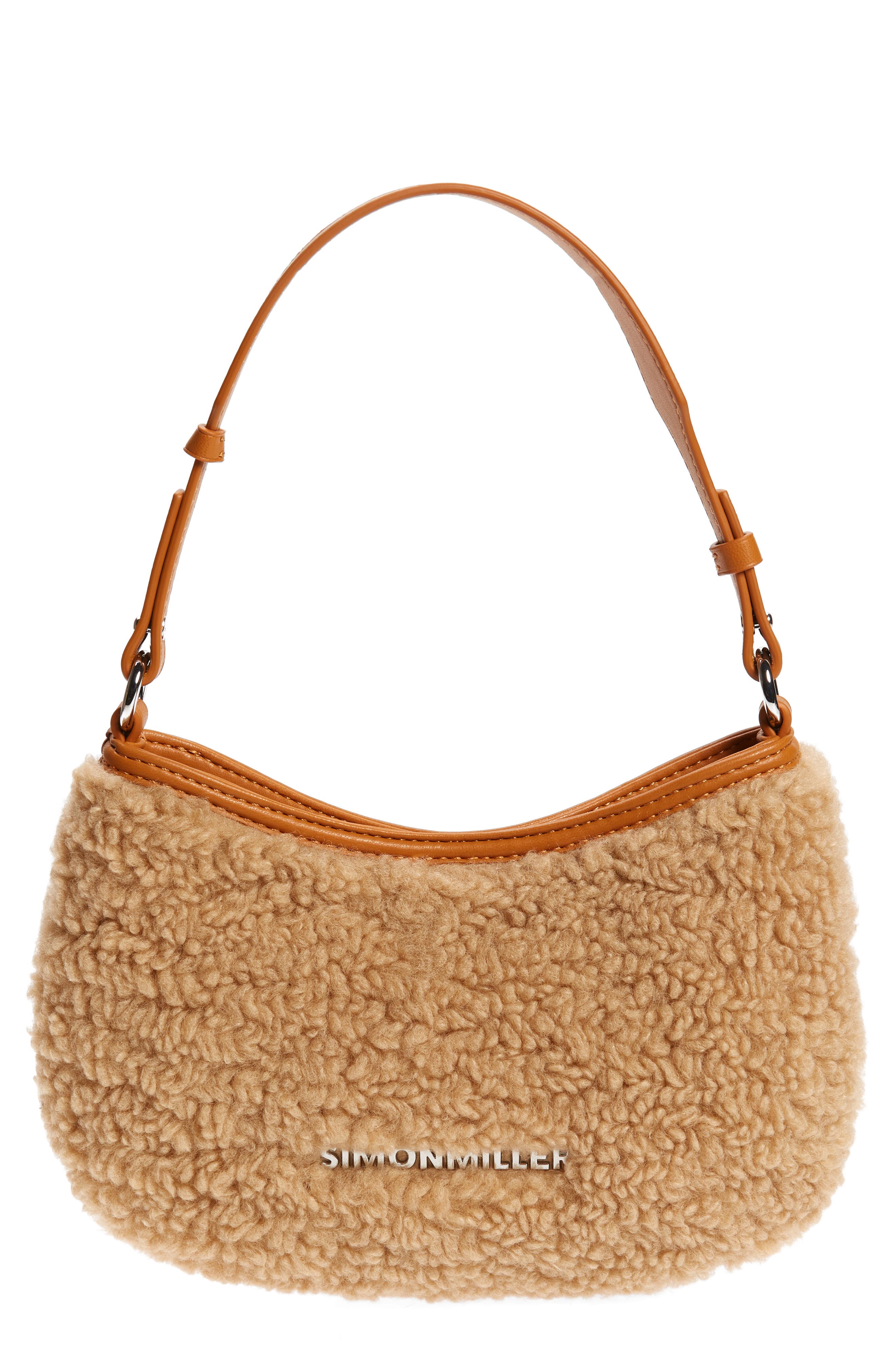 Simon Miller Mini Sasi Faux Shearling Shoulder Bag, Main, color, 