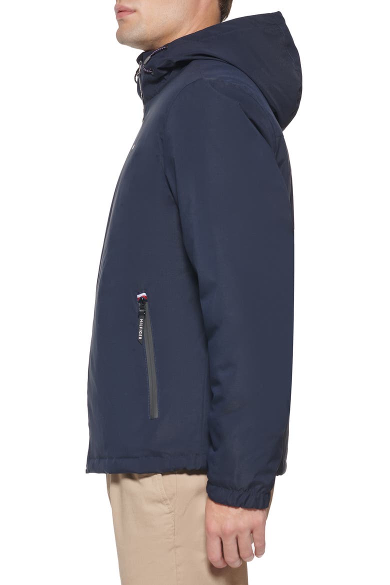 Hooded Stretch Woven Jacket, Alternate, color, NAVY