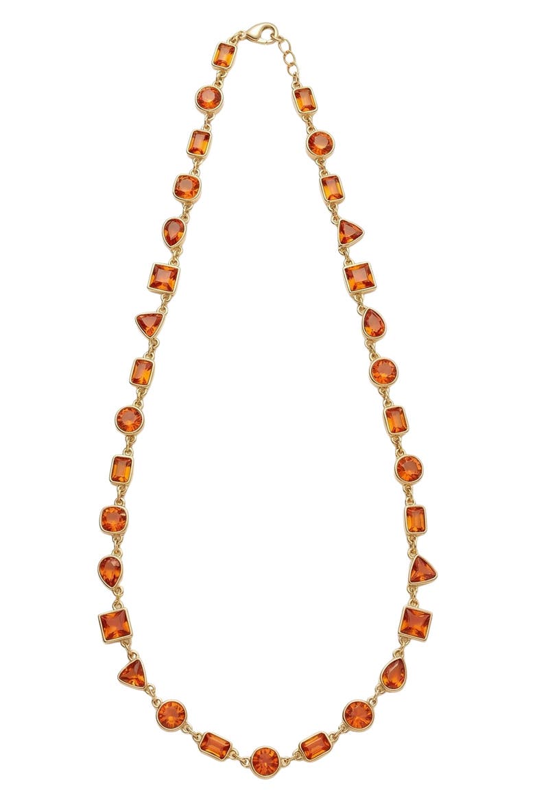 Hayden Crystal Necklace, Main, color, SUNSET