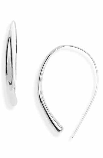 Oval Threader Hoop Earrings