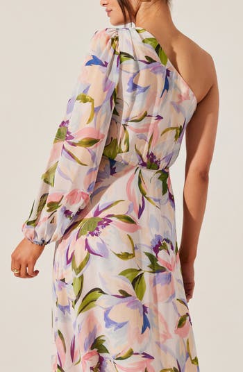 Sandersonia Floral Print Asymmetric Dress