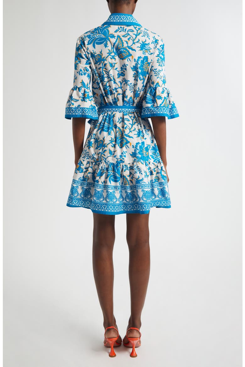 Floral Print Cotton Shirtdress, Alternate, color, PRINT ON WHITE BASE