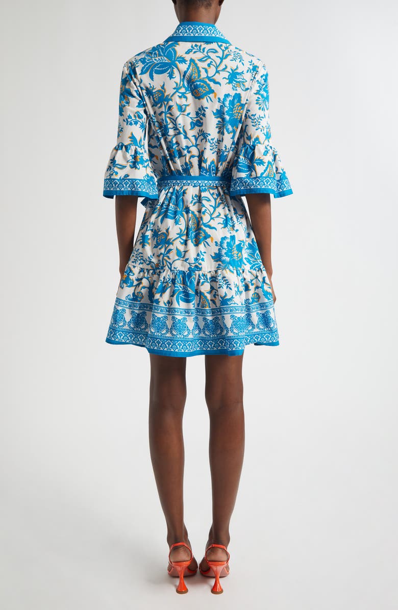 Etro Floral Print Cotton Shirtdress, Alternate, color, Print On White Base