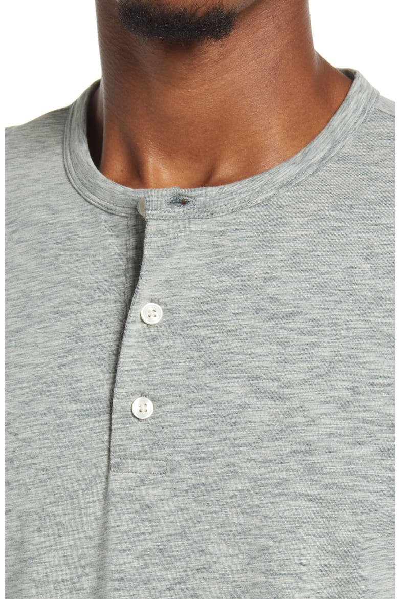 Regular Fit Slub Heather Henley, Alternate, color, DARK FOREST/ OFF WHITE