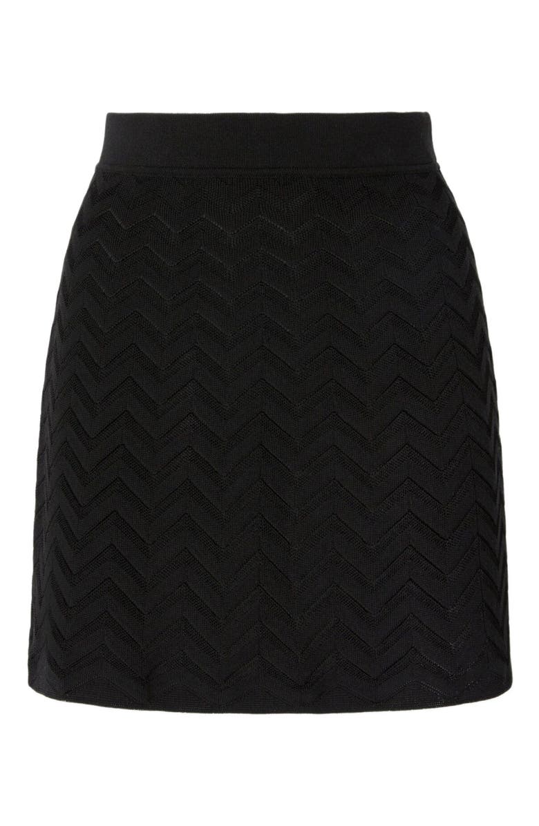 Missoni Stretch Chevron Cotton And Viscose Mini Skirt, Alternate, color, Black