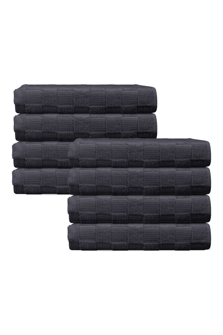 Waffle Terry 8-Piece Turkish Cotton Washcloths, Main, color, ANTHRACITE