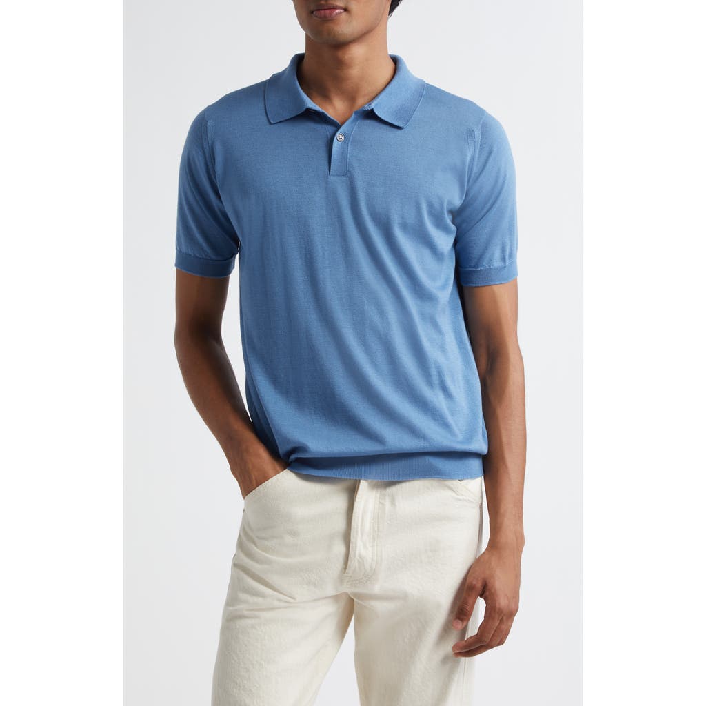John Smedley Leyburn Merino Wool & Sea Island Cotton Gauze Polo