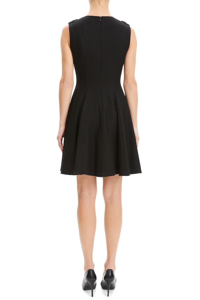Canvas Fit & Flare Dress, Alternate, color, BLACK
