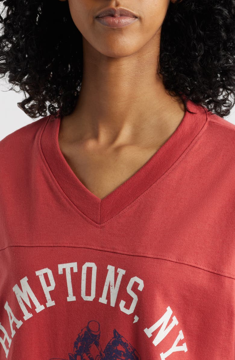 Vinyl Icons Hamptons Polo Club V-Neck Graphic T-Shirt, Alternate, color, Cardinal