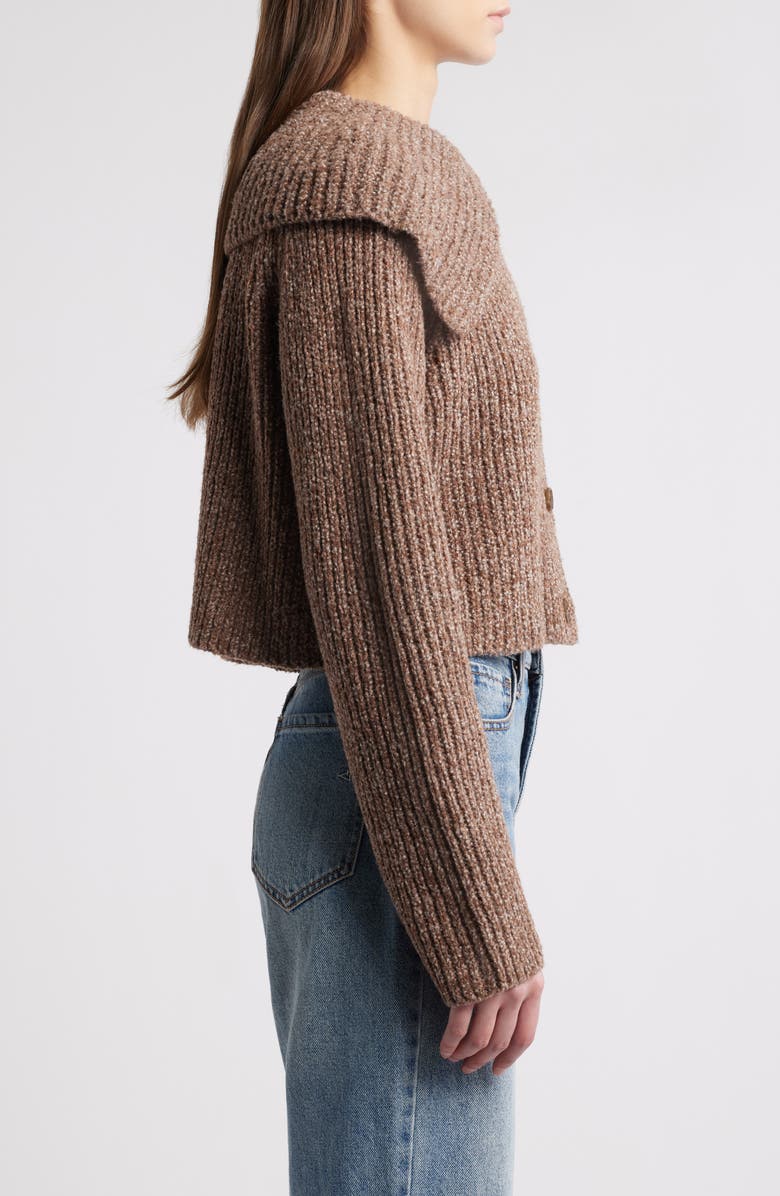 Treasure & Bond Marled Oversize Collar Cardigan, Alternate, color, Brown Tiramisu