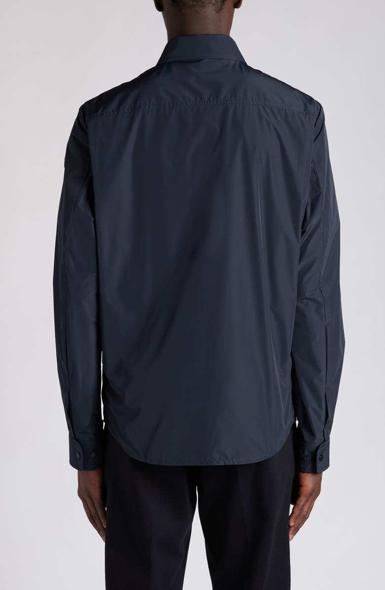 Moncler Logo Patch Overshirt, Alternate, color, Navy Blue
