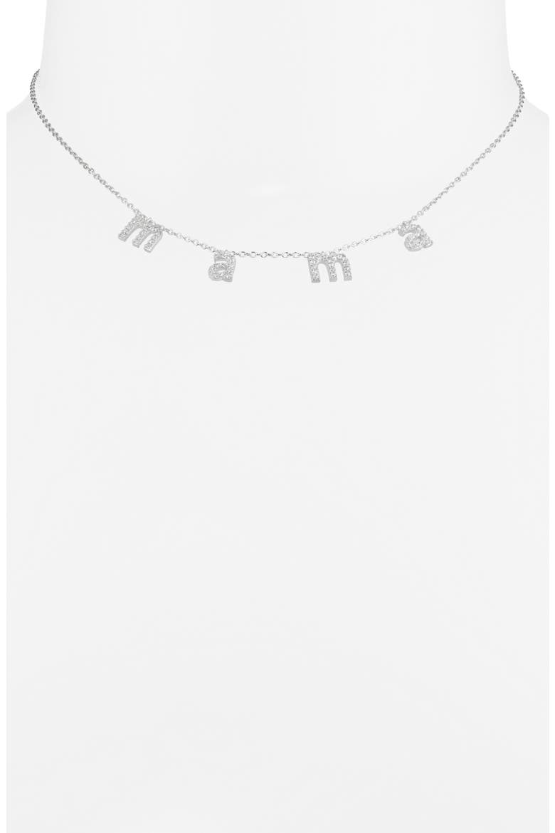 Lowercase Mama Necklace, Alternate, color, SILVER W/ CRYSTALS