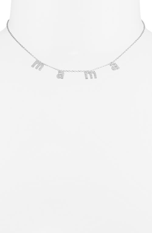 The Sis Kiss Lowercase Mama Necklace In Silver