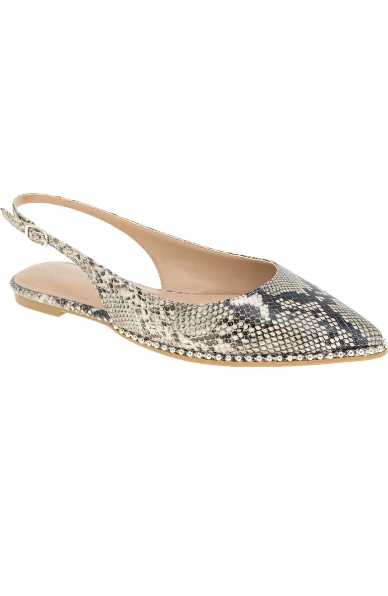 BCBGeneration Valerie Slingback Pointed Toe Flat, Main, color, Snake