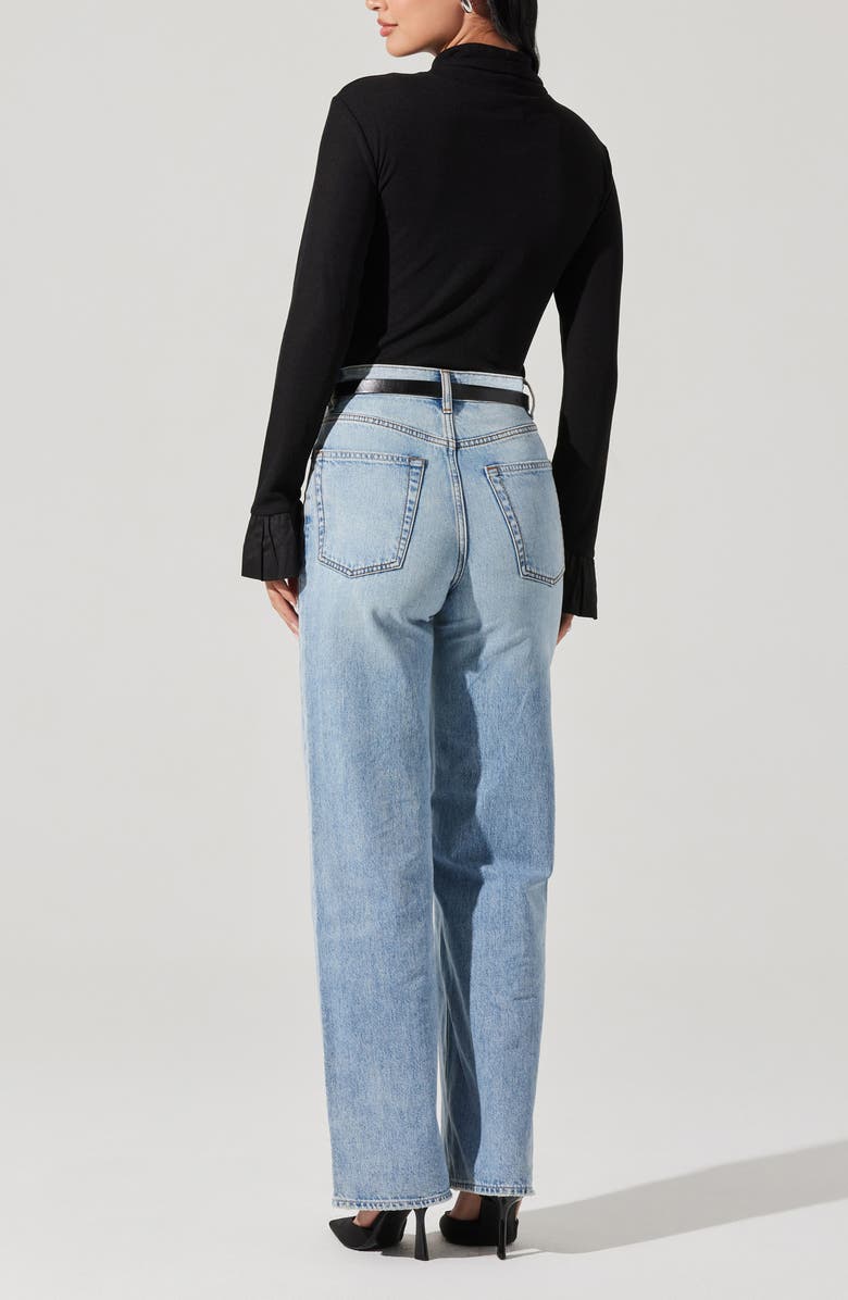 ASTR the Label Flare Sleeve Turtleneck Top, Alternate, color, Black