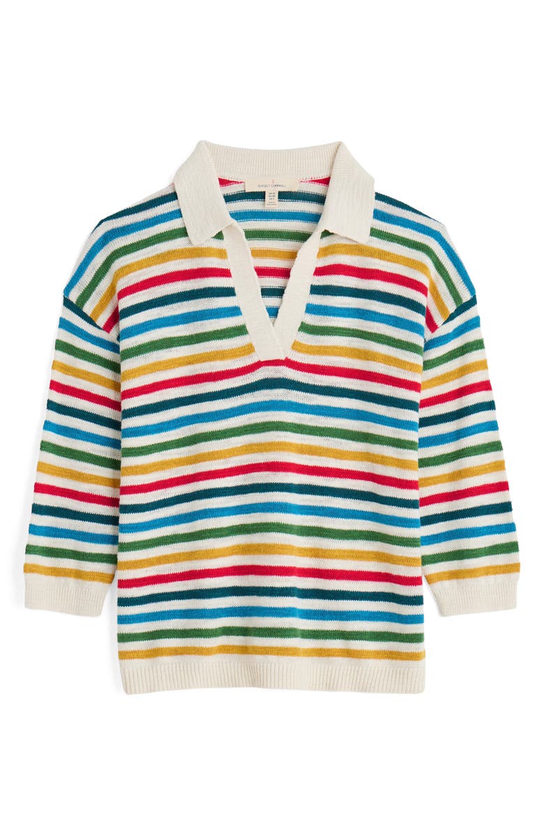 Seasalt Cornwall Gwynver Stripe Johnny Collar Sweater, Alternate, color, Knit Mini Cornish Raspberry