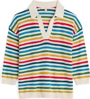 Seasalt Cornwall Gwynver Stripe Johnny Collar Sweater