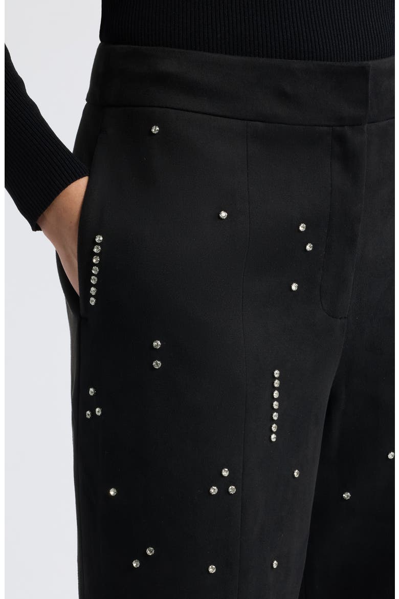 Amara Embellished Bootcut Pants, Alternate, color, NOIR