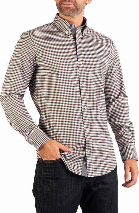 Regular Fit Gingham Long Sleeve Performance Shirt
