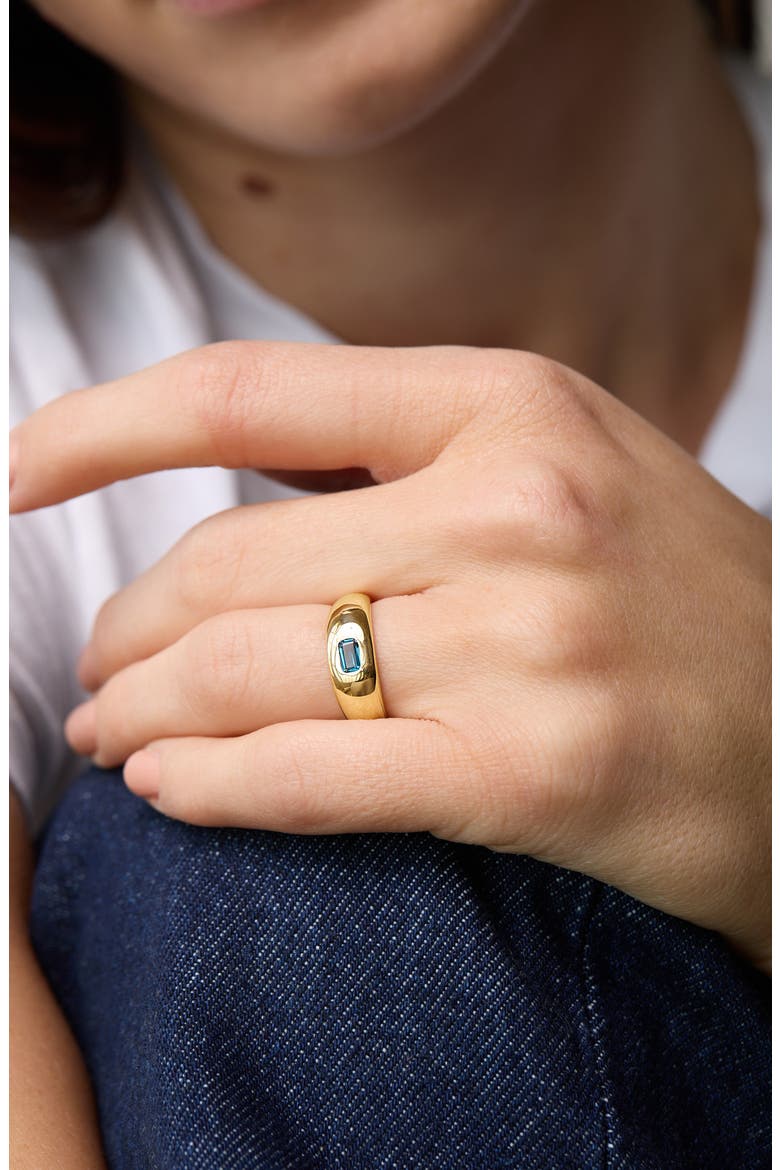 14K Gold Topaz Dome Ring, Alternate, color, 14K YELLOW GOLD BLUE TOPAZ