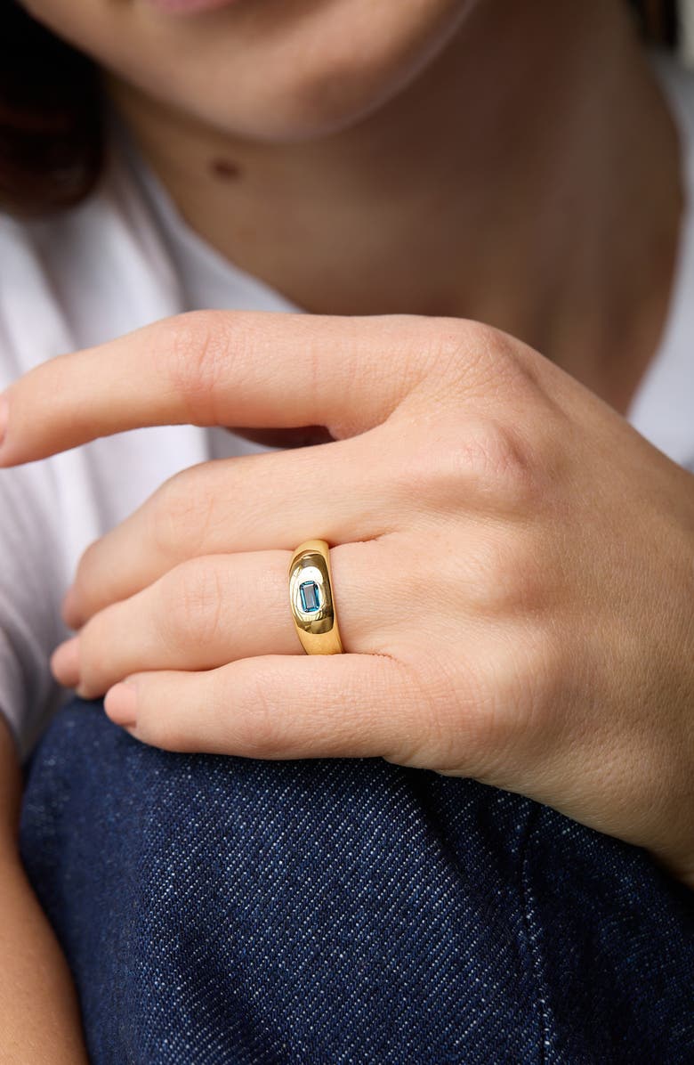 Bony Levy 14K Gold Topaz Dome Ring, Alternate, color, 14K Yellow Gold Blue Topaz