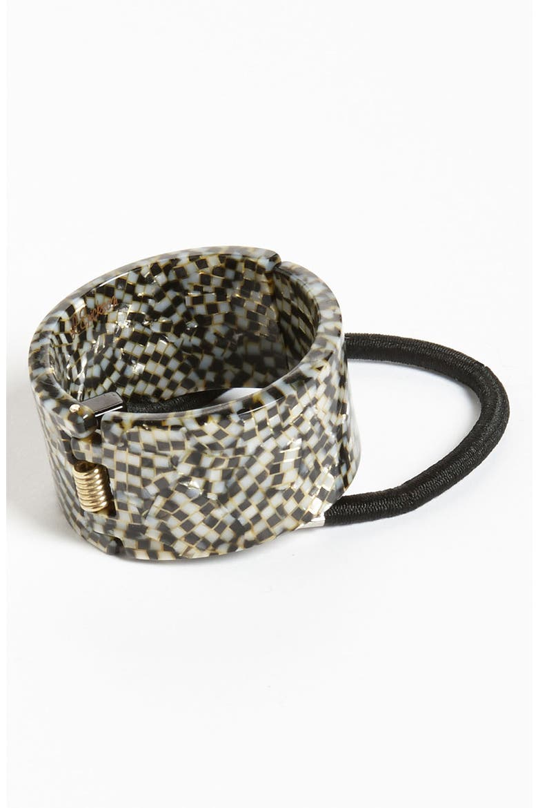 'Claire' Cuff Ponytail Holder, Main, color, OPERA SILVER