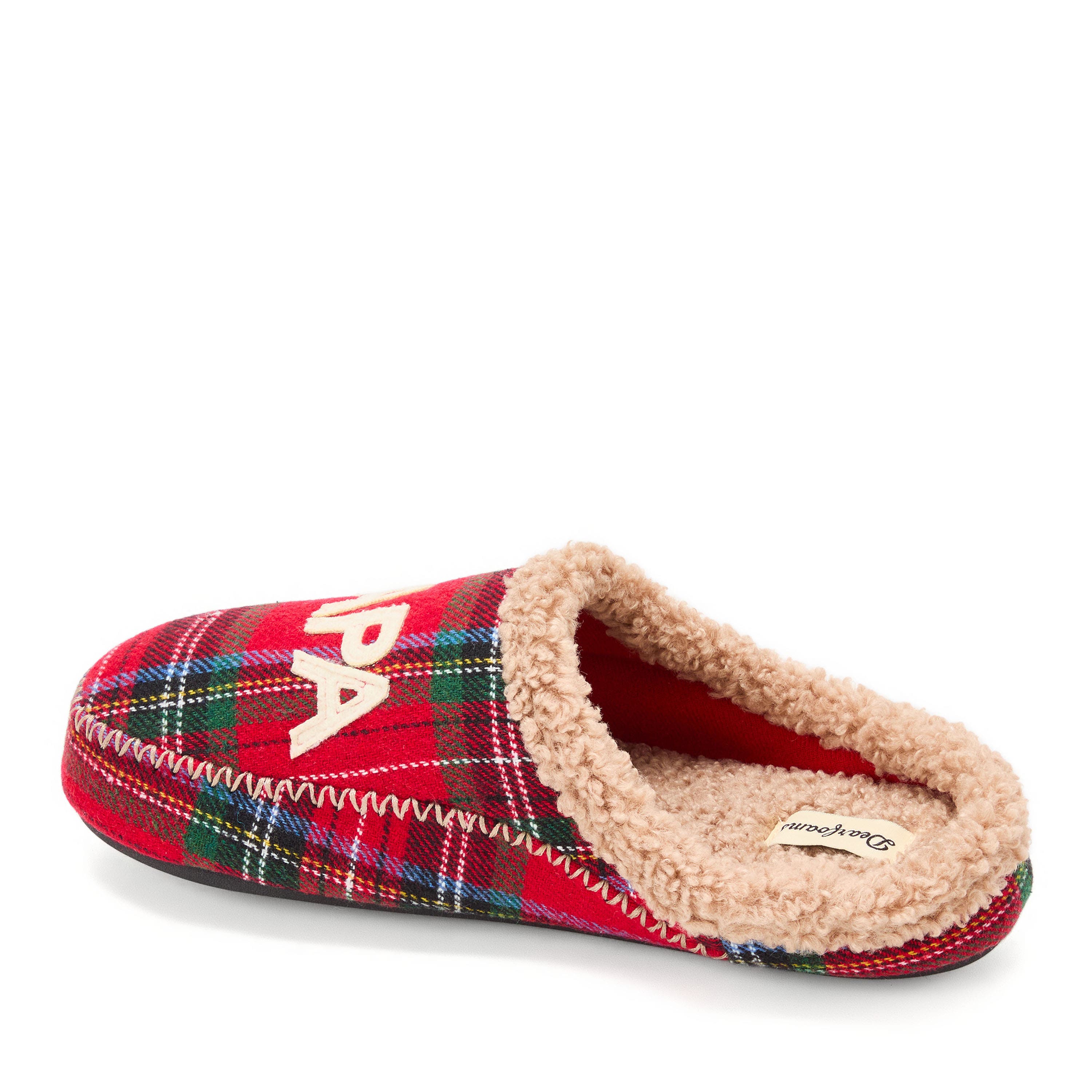 DEARFOAMS Papa Bear Clog Slipper, Alternate, color, Plaid