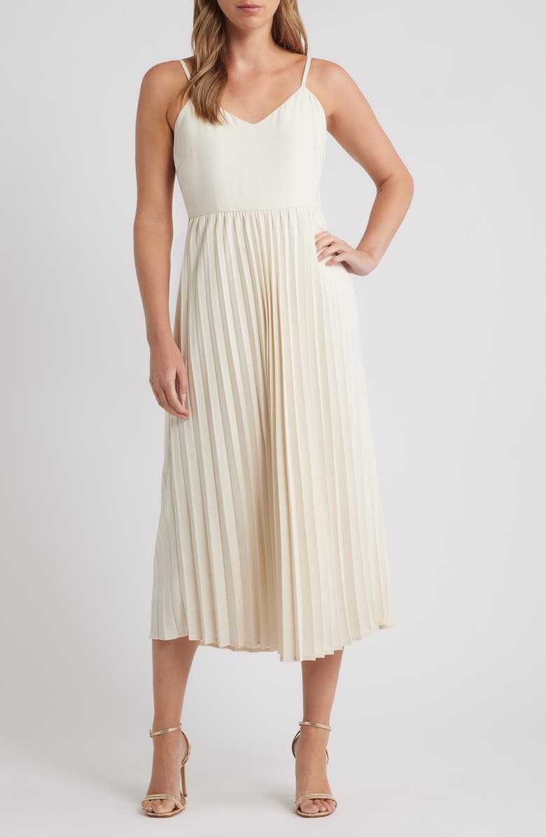 ZOE AND CLAIRE Pleated Slipdress & Cardigan Set, Alternate, color,