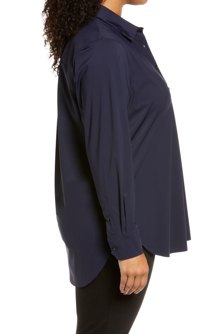 'Lyssentials Schiffer Button-Up Shirt, Alternate, color, TRUE NAVY
