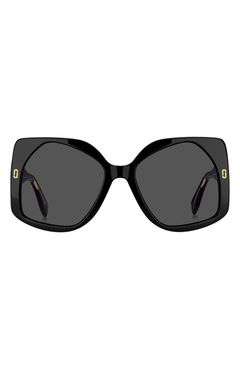56mm Geometric Square Sunglasses