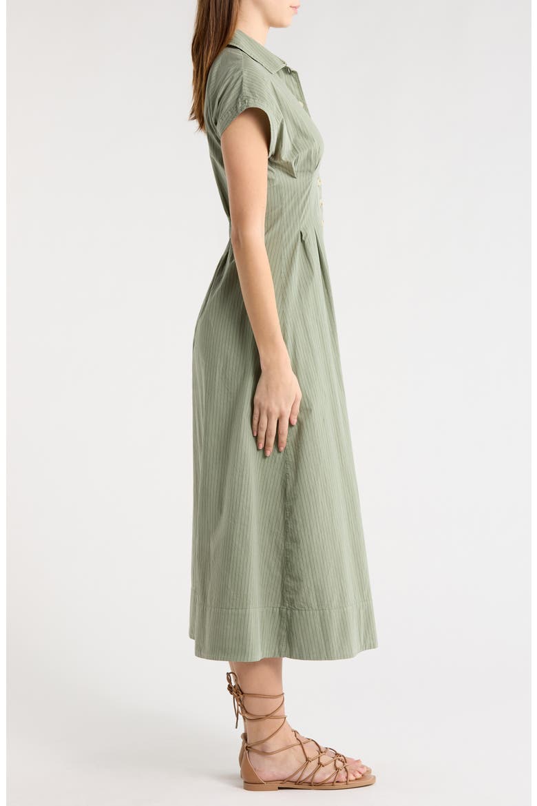 Arden Midi Shirtdress, Alternate, color, OLIVE/NAVY STRIPE