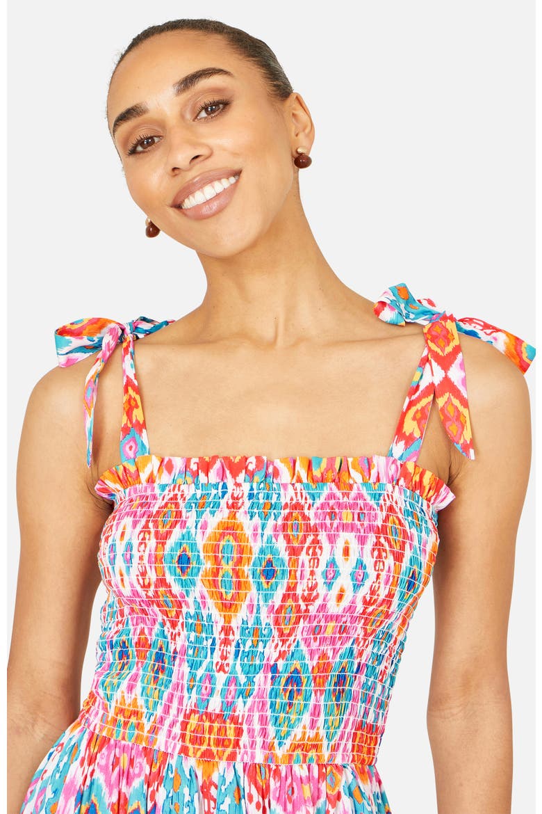 Ikat Print Maxi Sun Dress, Alternate, color, Multi