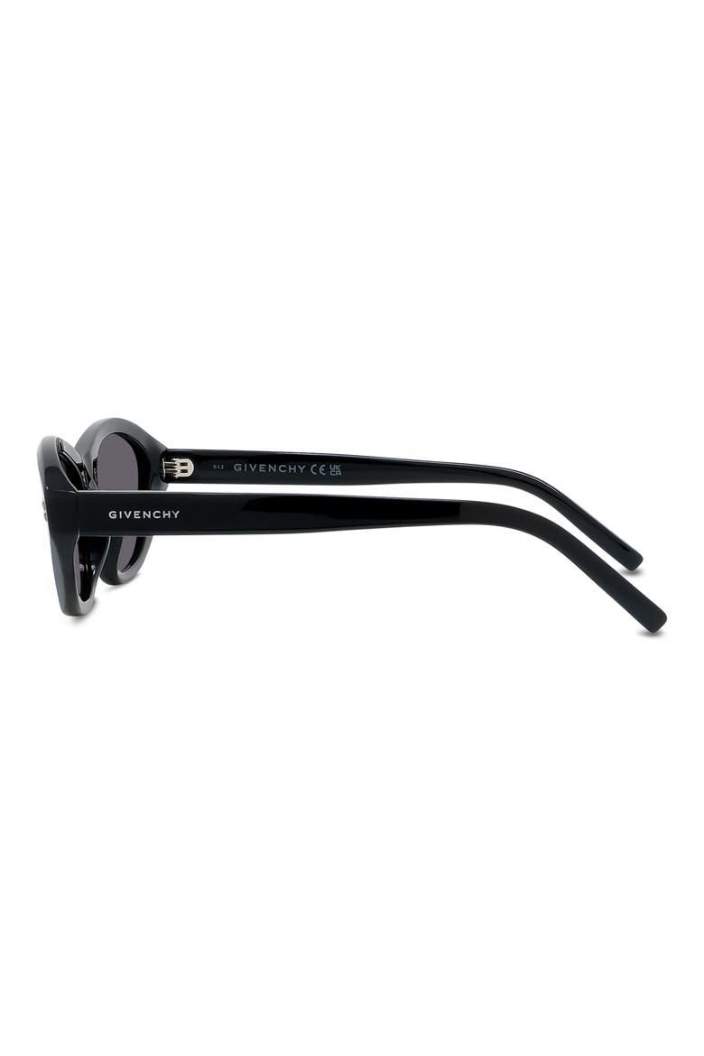 GV Day 55mm Cat Eye Sunglasses, Alternate, color, SHINY BLACK / SMOKE