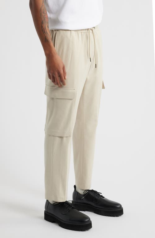Open Edit Elastic Waist Straight Leg Cargo Pants In Beige Birch