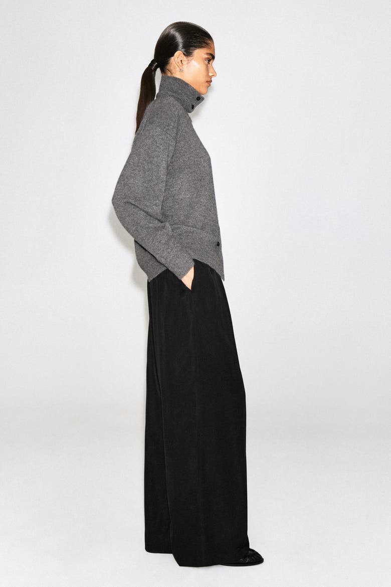 Elasticated Twill Straight-Leg Pants, Alternate, color, BLACK