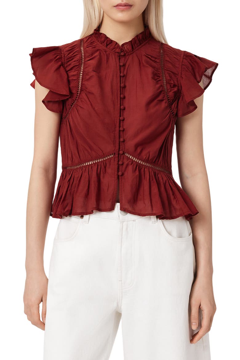 Lima Ruffle Top, Main, color, PAPRIKA RED