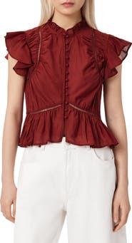 AllSaints Lima Ruffle Top