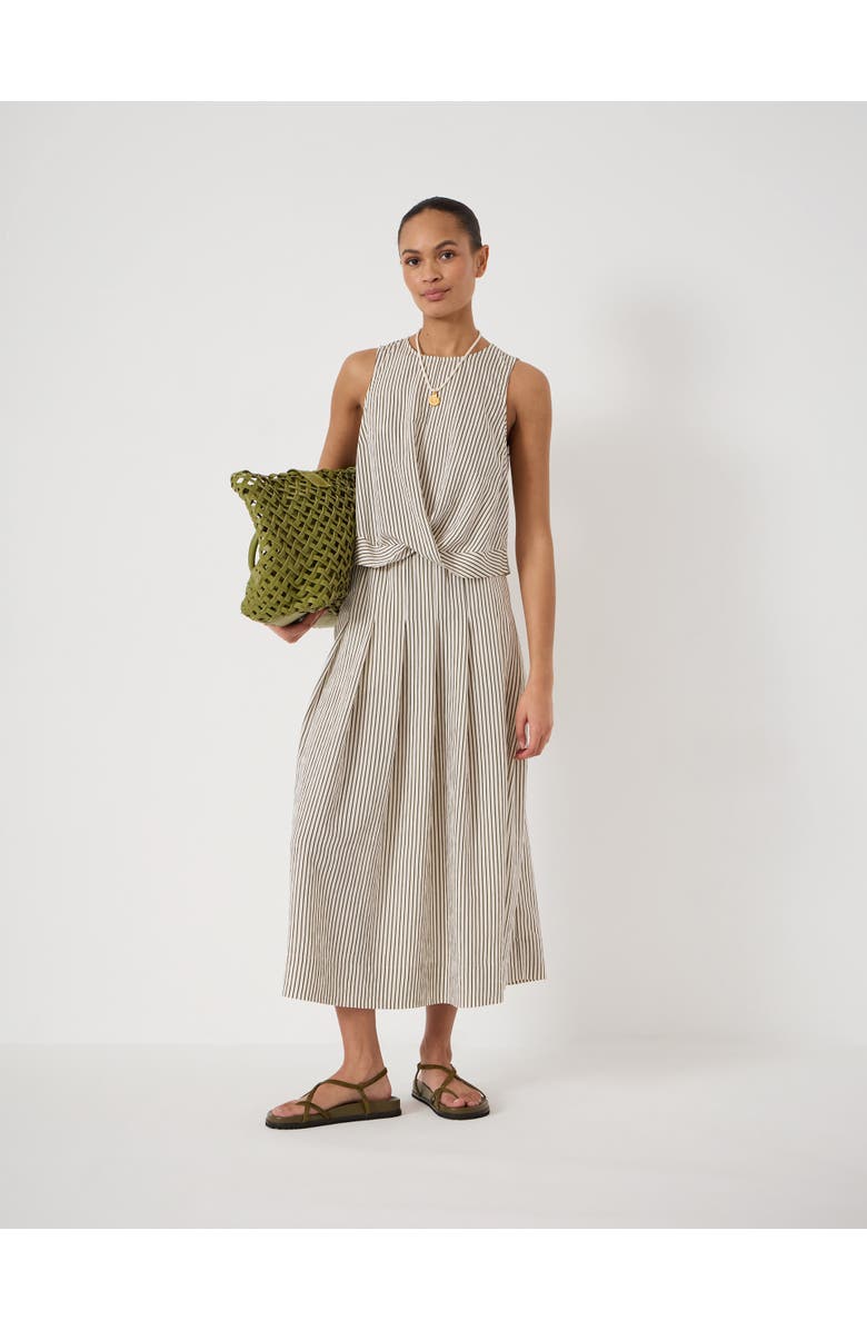 Hush Ivy Pleated Stripe Midi Skirt, Alternate, color, Green Stripe White