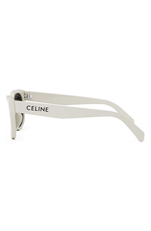 Celine Monochroms 55mm Square Sunglasses In White