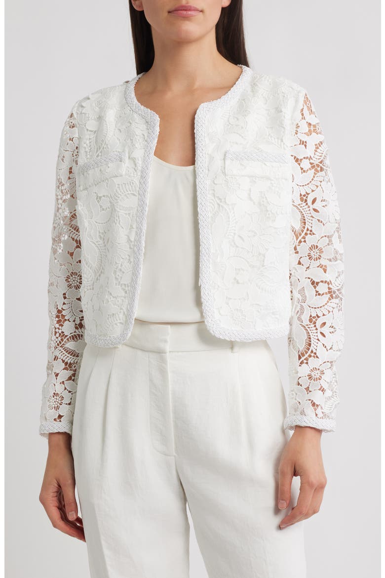 Garden Lace Jacket, Main, color, WHITE