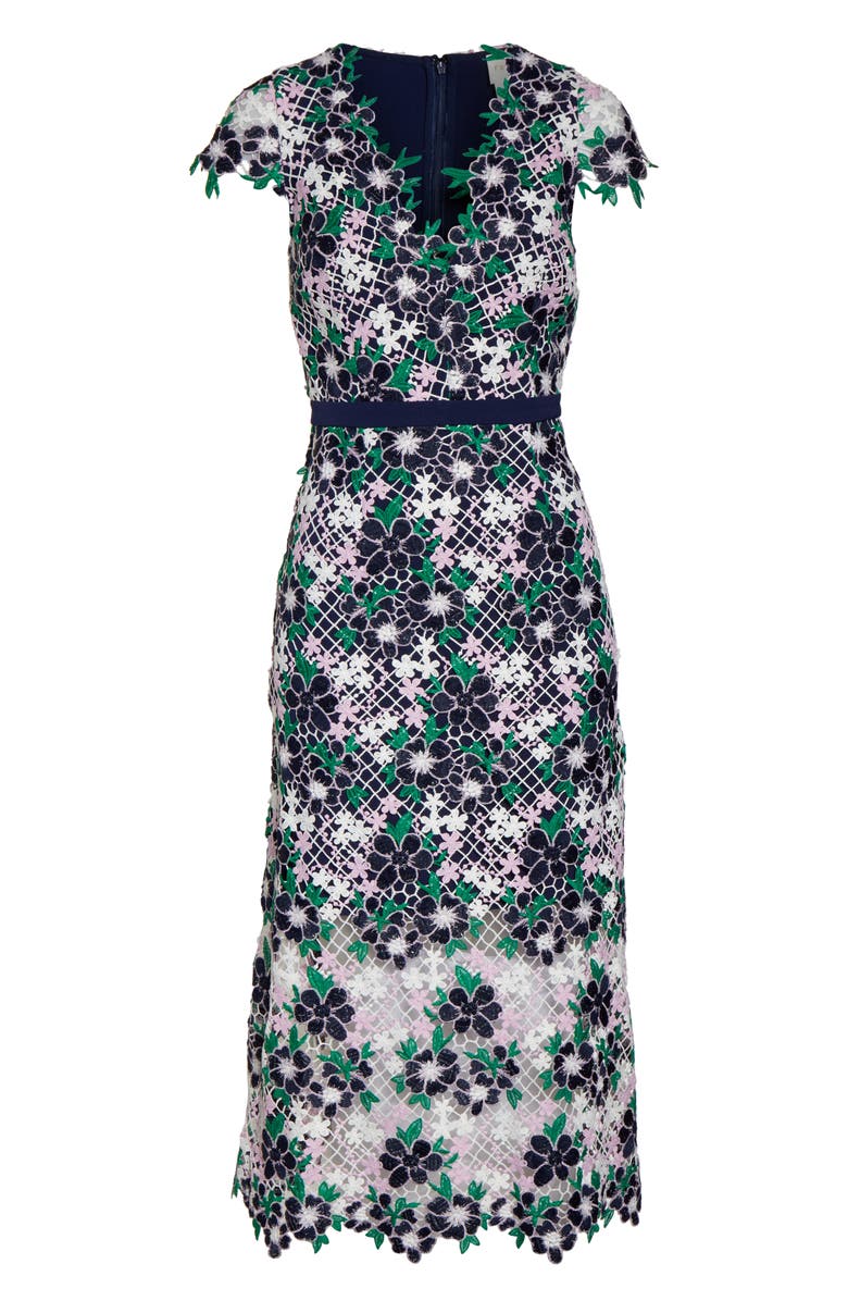 Foxiedox Embroidered Lace Midi Dress, Alternate, color,