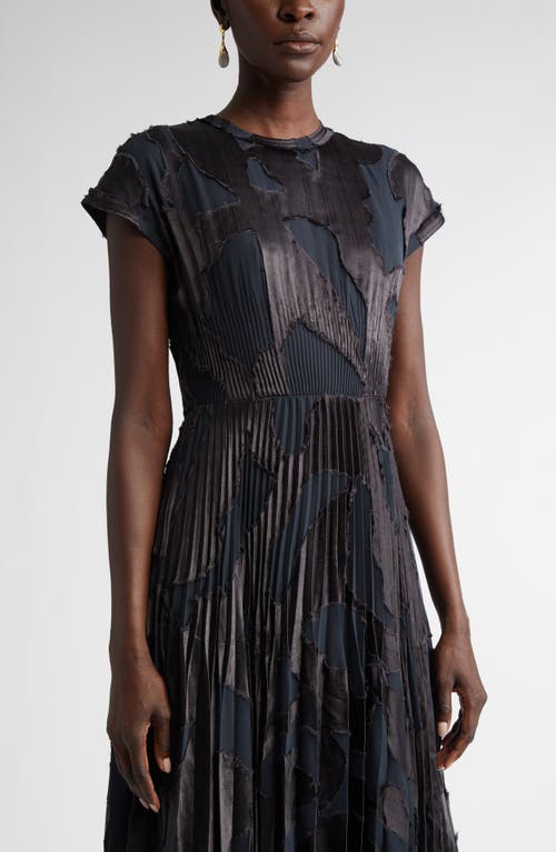 Jason Wu Collection Abstract Fil Couple Fit-flare Midi Dress In Ink
