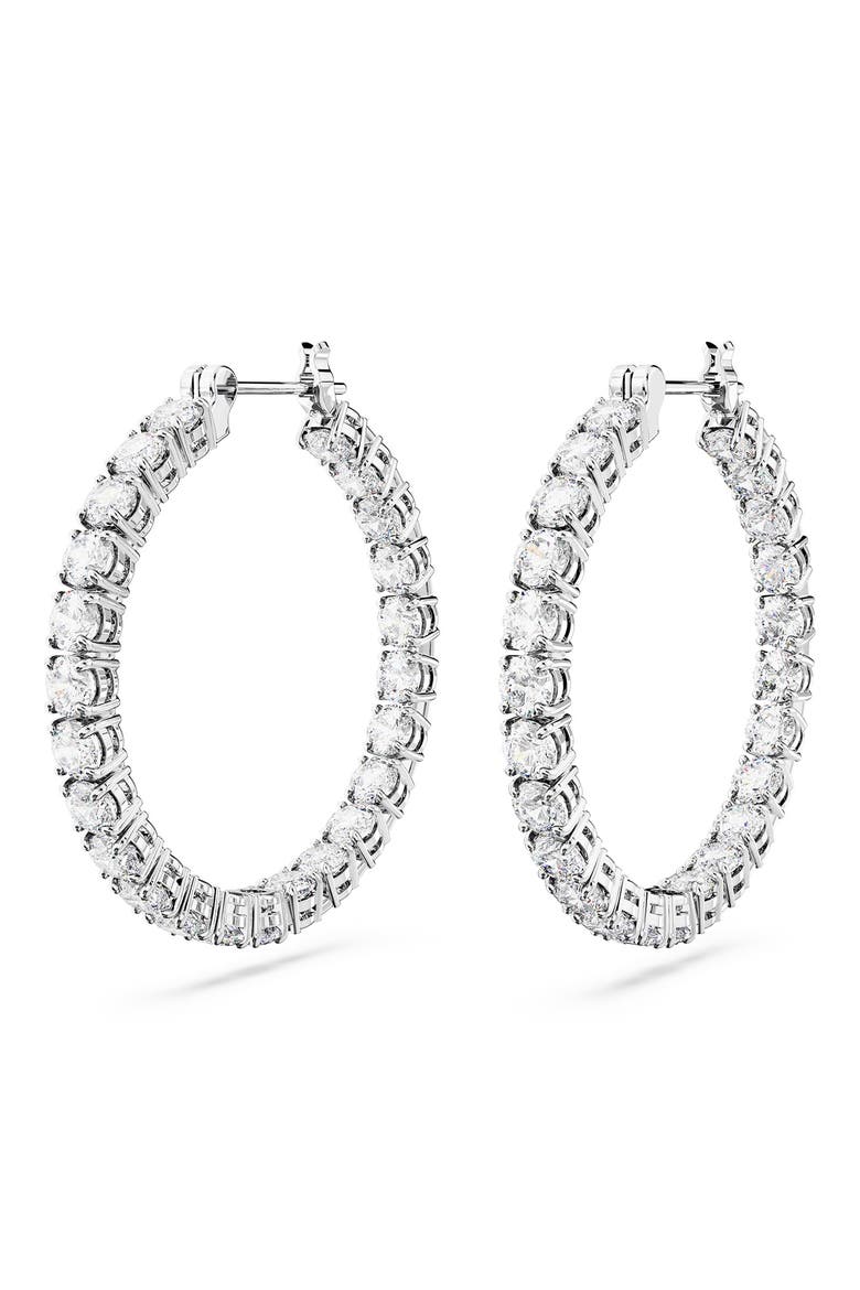 Matrix Tennis Hoop Earrings, Alternate, color, NO COLOR