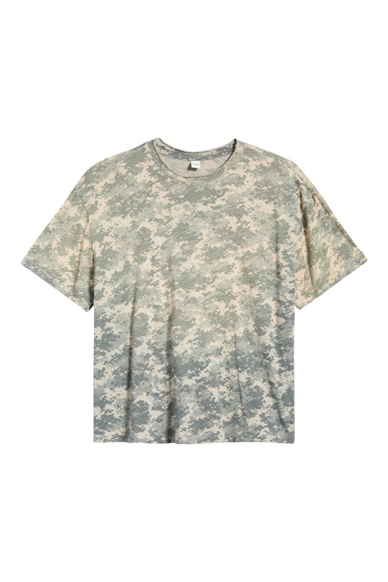 Slub Print Cotton Crewneck T-Shirt, Alternate, color, DIGI CAMO