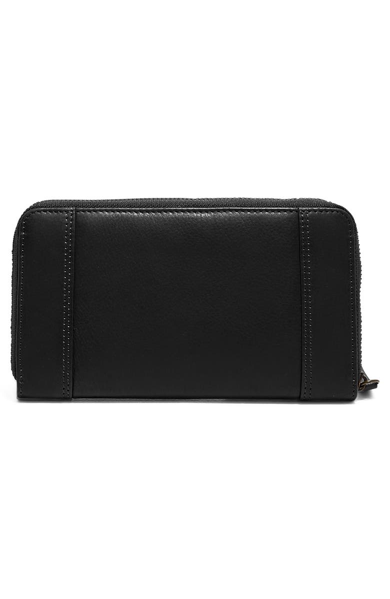 AMERICAN LEATHER CO. Austin Continental Leather Wallet, Alternate, color, Black Smooth