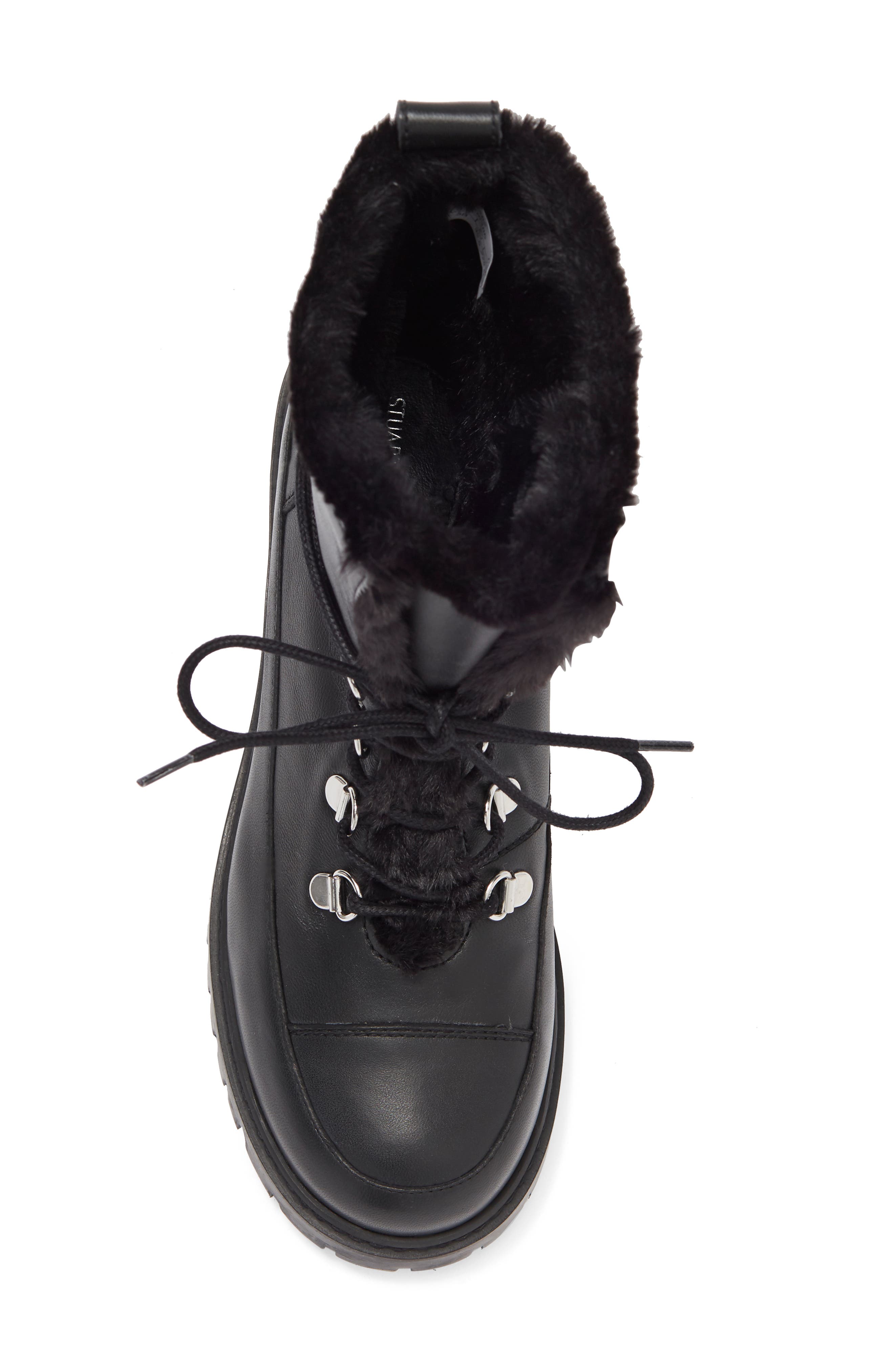 Stuart Weitzman Luge Faux Fur Lace-up Bootie, Alternate, color, 