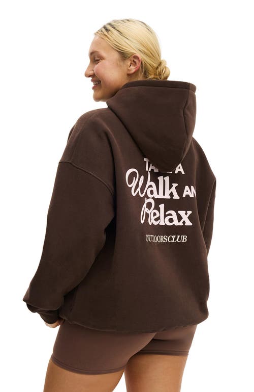 Cotton On Body Active Plush Premium Graphic Hoodie In Brown