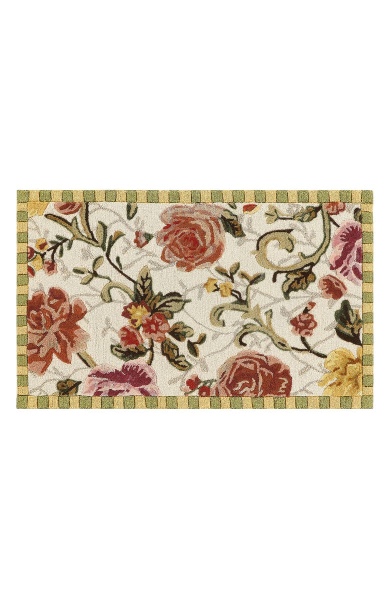 MACKENZIE CHILDS Golden Peonies Rug, Main, color, White