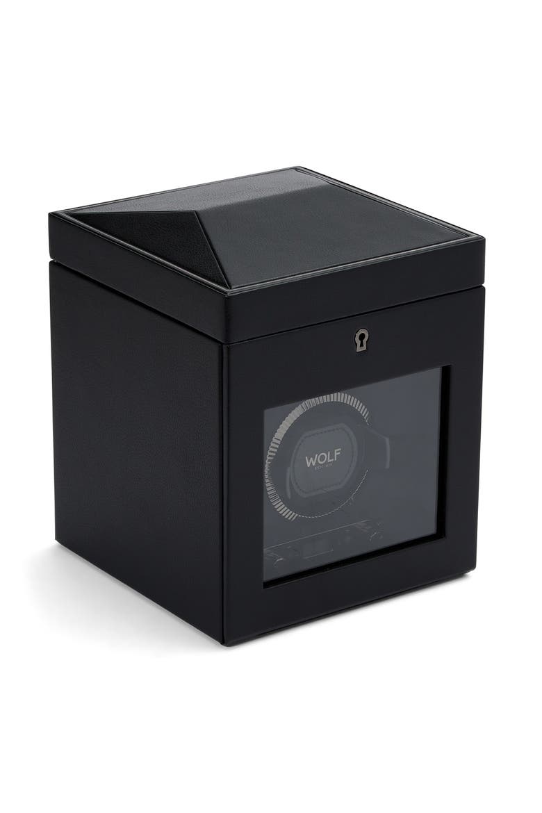 British Racing Single Watch Winder with Storage, Alternate, color, Black